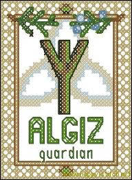 We sell a selection of irish celtic and book of kells inspired counted cross stich patterns, charts and full kits, all designed here in ireland. Rune Algiz Cross Stitch Pattern Happy Stitch Cross Stitch Patterns Stitch Patterns Runes