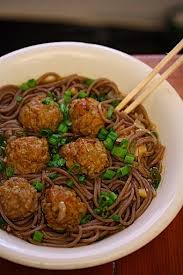 Ginger Chicken Meatballs With Soba Feed Me Phoebe Food Recipes Ginger Chicken
