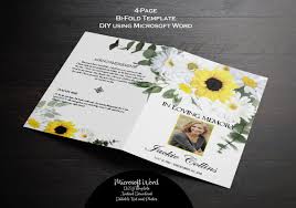 Download and customize a template; Daisy Sunflower Funeral Template Funeral Design Studio