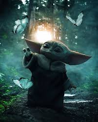 Baby Yoda And Butterflies Star Wars Symbols Star Wars Art Star Wars Universe