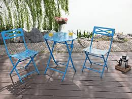 We also have padded folding chairs for additional comfort during long hours of seating. Captiva Designs Outdoor Patio Stable Steel Bistro Folding Table And Chair Furniture 3 Set Blue Buy Online In Dominica At Dominica Desertcart Com Productid 82086387