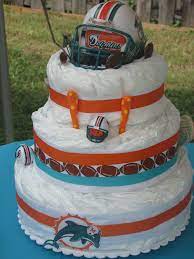 Miami Dolphins Diaper Cake New Baby Products Diaper Creations Baby Boy Shower