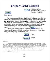 Friendly Letter Format Letter