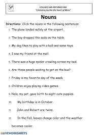 See more ideas about nouns worksheet, english grammar worksheets, grammar worksheets. Nouns Exercise For Grade 3