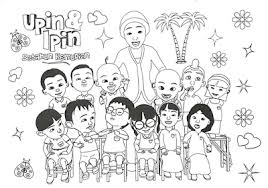 Gudang gambar kartun hitam putih pemandangan phontekno via. Gambar Mewarnai Upin Ipin Untuk Anak Paud Dan Tk