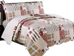 Tommy bahama bird's eye view comforter, sham & bed skirt set. Amazon Com 3 Piece Quilt Set Americana King Soft Bedspread Set Reversible Patchwork Coverlet With Shams Home Kitchen