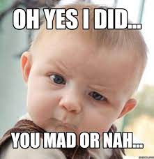 Oh Yes I Did You Mad Or Nah Funny Nah Meme Quotesbae