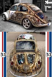 Steampunk Herbie Vw Beetle By Airbrush Bathory In Speyer Germany Classic Cars Trucks Hot Rods Car Paint Jobs Vw Beetles
