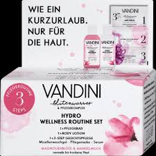 Using lipid replenishers to protect the skin from drying out, aldo vandini shower gel leaves the skin feeling wonderfully soft Vandini Hydro Wellness Routine Pflege Set 1 St Dm At