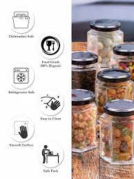 Goodhomes Glass Storage Jar With Black