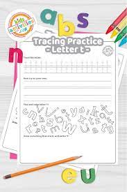 So i rounded up over twenty of my free hand lettering and brush calligraphy worksheets for you to get all the practice you could possibly want. Free Letter T Practice Trace It Write It Find It Draw Kids Activities Blog