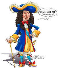 Le roi Louis XIV de France. "L'État c'est moi" #caricatura #caricature  #cartoon #france #chateaudeversailles