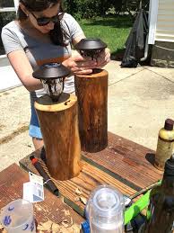 Diy Stump Solar Lights Diy Outdoor Solar Lights Rustic Porch