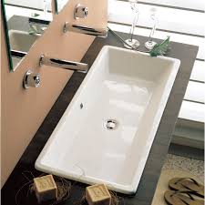 gaia rectangular white ceramic drop in