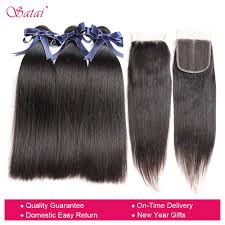 Satai Hair Brazilian Straight Human Hair Bundles With