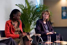 Monika henzinger serves as independent member of the supervisory board of the company. File Hafsat Abiola And Monika Henzinger Jpg Wikimedia Commons