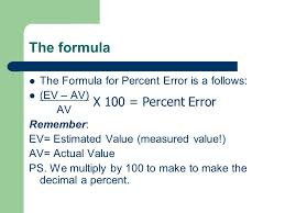 Maybe you would like to learn more about one of these? Calculating Percent Error What Is It Percent Error Is Used To Determine The Inaccuracy In Percentage Of A Measured Or Estimated Value Compared To Ppt Download