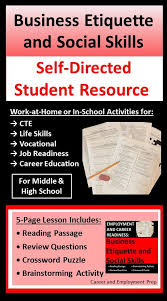 Business Etiquette And Social Skills Activity For Students Business Etiquette Social Skills Activities Teaching Life Skills