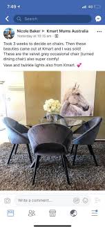Free design consultation · customize your life Kmart Mums Australia How Stunning Is This Dining Room Featuring The New Kmart Australia Grey Velvet Occasional Chairs As Dining Chairs Thank You For Letting Us Share Nicole Facebook