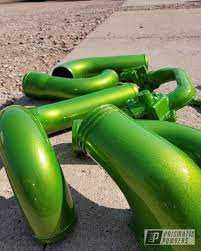 Prismatic Powders Green Powder Coated Ford Mustang Intercooler Ford Mustang Powdercoating Powder Coating