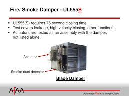 Duct smoke detection also can serve to protect the air conditioning system itself from fire and smoke damage, and can be used to assist in equipment protection applications, for example, in the ventilation/ exhaust duct work of mainframe computers and tape drives. Fire Alarm Interface Of Smoke Dampers Ppt Download