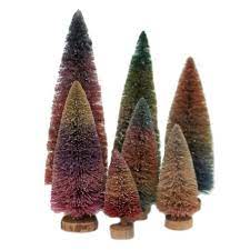 Dollar tree diys five upgrades to 1 christmas trees. Cody Foster 19 0 Glittered Frost Bottle Brush Trees Putz Village Pine Ombre Decorative Figurines Target