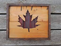 Red Maple Leaf Autumn Wall Decoration Celebration Of Etsy Wood Wall Art Wood Art Pallet Art