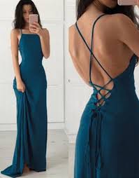 Simple Long Chiffon Prom Dress Blue Lace Up Back Evening Dress Prom Dresses For Teens Halter Prom Dresses Backless Prom Dresses