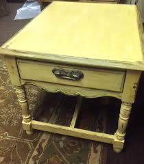 Beautiful Rustic Yellow End Table Vintage Furniture Painted Furniture Yellow Table