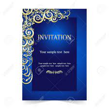 Invitation background wedding greeting romantic decorative vintage design postcard birthday. Invitation Card Wedding Card With Ornamental On Blue Background Royalty Free Cliparts Vectors And Stock Illustration Image 66909115