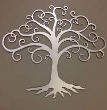 Tree Of Life Industrial Metal Wall Art In Silver 24 Metal Tree Wall Art Metal Tree Metal Wall Art