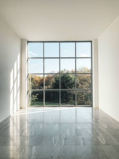 Clear Glass Grid Window Interior