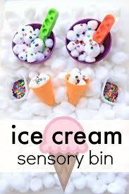 Ice Cream Sensory Bin Fantastic Fun Learning Sensory Bins Sensory Activities Toddlers Ice Cream Theme