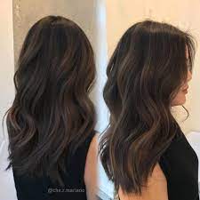 sleek chocolate hair with ash brown babylights braune haare schokoladenbraune haare haarfarben
