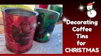DECORATED COFFEE CANS FOR CHRISTMAS #christmascrafts #decoupage #tincans #25daysofchristmas