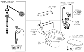 American Standard 2092 017 Hamilton One Piece Toilet Parts