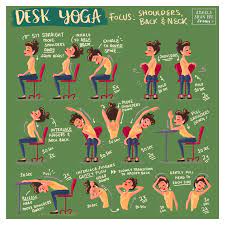 Yes, yoga at the office—we dare you to try it! Desk Yoga Poster Physical Print Yoga At Your Desk Office Etsy In 2021 Desk Yoga Chair Yoga Office Yoga