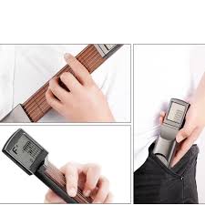 Details About Portable Pocket Guitar 6 Strings Trainer With Chord Chart Screen Practice Finger