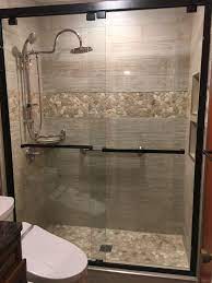 Mixed Quartz Mosaic Tile Shower Remodel Bathroom Remodel Master Bathrooms Remodel