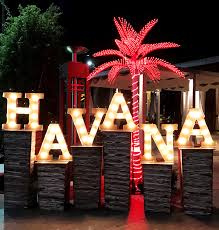 A Lit Up Havana Night With Led Palm Trees And Marquee Letters Floridaeventdecor Event Eventmanagem Havana Nights Party Havana Nights Theme Havana Nights