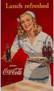 Original 1950s full page advertisement in american consumer magazine for coca. Elvgren Gil Lunch Refreshed Drink Coca Cola Advertisement Poster Mutualart