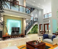 Living Room Space Double Height Volume Sofa Units Placed With Cushions A Wooden Polished Low Heigh Living Room Decor India Interior Work Residential Interior
