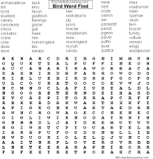 Bird Wordsearch Puzzle Enchanted Learning Software Word Find Word Puzzles Bird