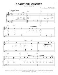 Beautiful Ghosts From The Motion Picture Cats Taylor Swift Sheet Music