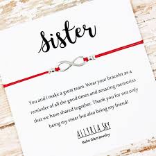 Thank You Message For Birthday Gift From Sister In Law Sister Friendship Bracelet With Card Big Little By Allyriasky Little Sister Gifts Sister Gifts Jewelry Sister Gifts