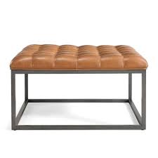 Check spelling or type a new query. Healy Saddle Brown Leather Tufted Ottoman