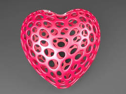 Heart With Slot On One Side Voronoi Style 3d Printed Heart Valentine Print 3d Printing