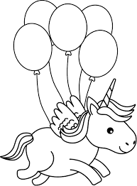 Balloons mean fun for kids. Little Unicorn With Balloons Coloring Page Free Printable Coloring Pages For Kids