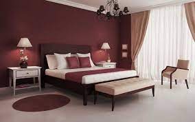 Maroon Brown Bedroom Walls Bedroom Interior Maroon Bedroom