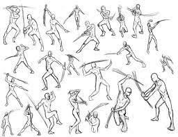 Line Drawing Fighting With Swords Google Search Figure Drawing Reference Sword Poses Fighting Poses